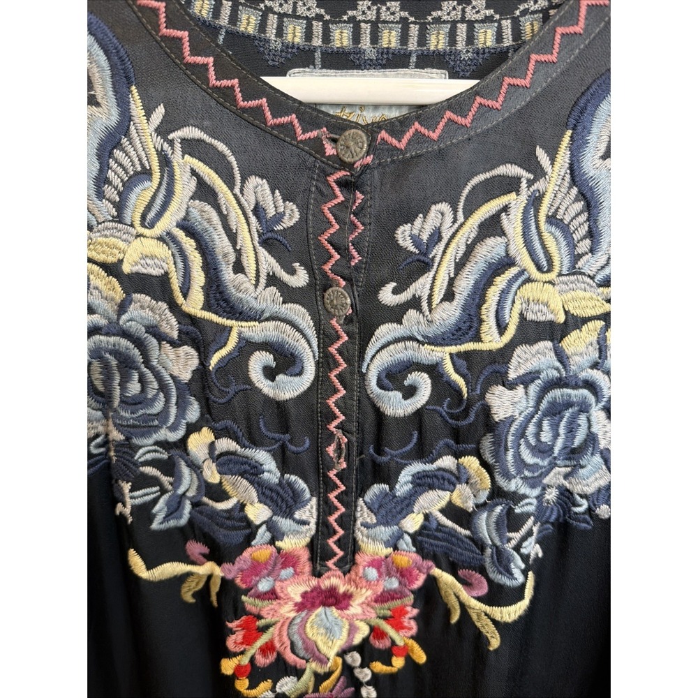 Johnny Was Esta Satin Blouse - Picture 5 of 8